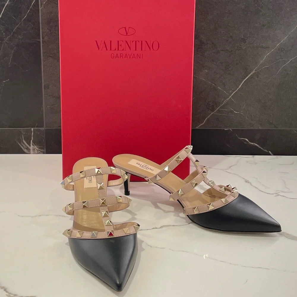 Valentino Rockstud Mules - Picture 1 of 8